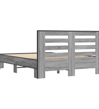 Bettgestell Grau Sonoma 140x200 cm Holzwerkstoff und Metall