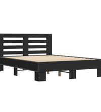 Bettgestell Schwarz 120x200 cm Holzwerkstoff und Metall