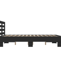 Bettgestell Schwarz 120x200 cm Holzwerkstoff und Metall