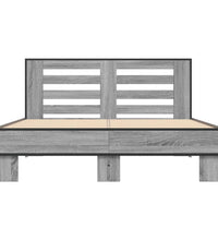 Bettgestell Grau Sonoma 120x200 cm Holzwerkstoff und Metall