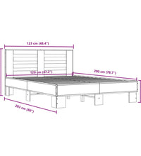 Bettgestell Braun Eichen-Optik 120x200 cm Holzwerkstoff Metall