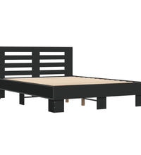 Bettgestell Schwarz 140x190 cm Holzwerkstoff und Metall