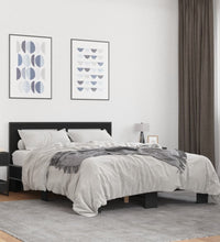 Bettgestell Schwarz 140x190 cm Holzwerkstoff und Metall