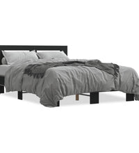 Bettgestell Schwarz 140x190 cm Holzwerkstoff und Metall