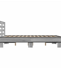 Bettgestell Grau Sonoma 140x190 cm Holzwerkstoff und Metall