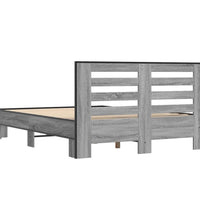 Bettgestell Grau Sonoma 140x190 cm Holzwerkstoff und Metall