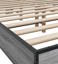 Bettgestell Grau Sonoma 140x190 cm Holzwerkstoff und Metall