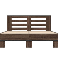Bettgestell Braun Eichen-Optik 140x190 cm Holzwerkstoff Metall