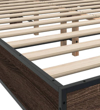 Bettgestell Braun Eichen-Optik 140x190 cm Holzwerkstoff Metall
