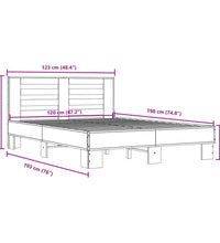 Bettgestell Schwarz 120x190 cm Holzwerkstoff und Metall
