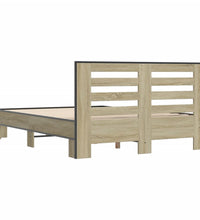 Bettgestell Sonoma-Eiche 120x190 cm Holzwerkstoff und Metall