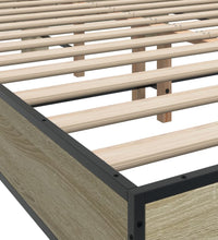 Bettgestell Sonoma-Eiche 120x190 cm Holzwerkstoff und Metall