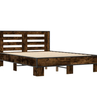 Bettgestell Räuchereiche 120x190 cm Holzwerkstoff und Metall