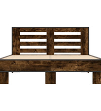 Bettgestell Räuchereiche 120x190 cm Holzwerkstoff und Metall
