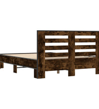 Bettgestell Räuchereiche 120x190 cm Holzwerkstoff und Metall