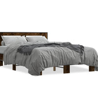 Bettgestell Räuchereiche 120x190 cm Holzwerkstoff und Metall