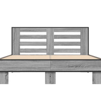 Bettgestell Grau Sonoma 120x190 cm Holzwerkstoff und Metall