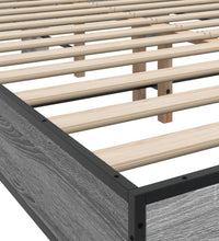 Bettgestell Grau Sonoma 120x190 cm Holzwerkstoff und Metall