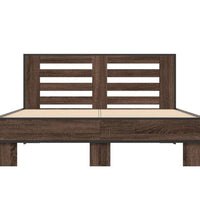 Bettgestell Braun Eichen-Optik 120x190 cm Holzwerkstoff Metall