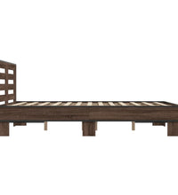 Bettgestell Braun Eichen-Optik 120x190 cm Holzwerkstoff Metall