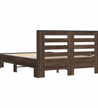 Bettgestell Braun Eichen-Optik 120x190 cm Holzwerkstoff Metall