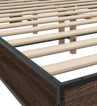Bettgestell Braun Eichen-Optik 120x190 cm Holzwerkstoff Metall