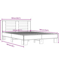Bettgestell Schwarz 135x190 cm Holzwerkstoff und Metall