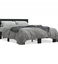 Bettgestell Schwarz 135x190 cm Holzwerkstoff und Metall