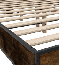 Bettgestell Räuchereiche 135x190 cm Holzwerkstoff und Metall