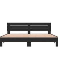 Bettgestell Schwarz 200x200 cm Holzwerkstoff und Metall