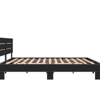 Bettgestell Schwarz 200x200 cm Holzwerkstoff und Metall