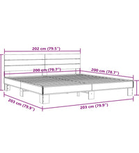 Bettgestell Schwarz 200x200 cm Holzwerkstoff und Metall