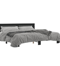 Bettgestell Schwarz 200x200 cm Holzwerkstoff und Metall