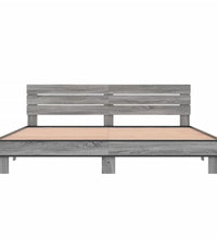 Bettgestell Grau Sonoma 200x200 cm Holzwerkstoff und Metall