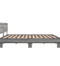 Bettgestell Grau Sonoma 200x200 cm Holzwerkstoff und Metall