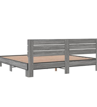 Bettgestell Grau Sonoma 200x200 cm Holzwerkstoff und Metall