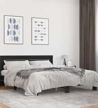 Bettgestell Schwarz 180x200 cm Holzwerkstoff und Metall