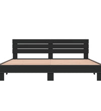 Bettgestell Schwarz 180x200 cm Holzwerkstoff und Metall
