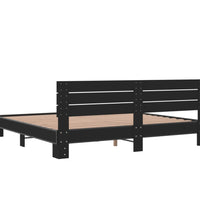 Bettgestell Schwarz 180x200 cm Holzwerkstoff und Metall