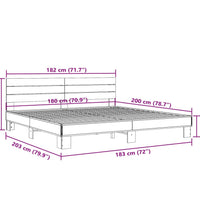 Bettgestell Schwarz 180x200 cm Holzwerkstoff und Metall