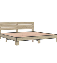 Bettgestell Sonoma-Eiche 180x200 cm Holzwerkstoff und Metall