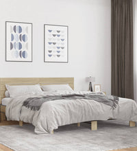 Bettgestell Sonoma-Eiche 180x200 cm Holzwerkstoff und Metall