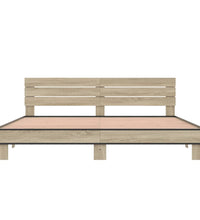 Bettgestell Sonoma-Eiche 180x200 cm Holzwerkstoff und Metall