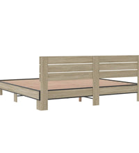 Bettgestell Sonoma-Eiche 180x200 cm Holzwerkstoff und Metall