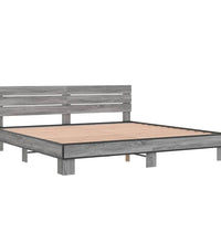 Bettgestell Grau Sonoma 180x200 cm Holzwerkstoff und Metall
