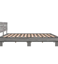 Bettgestell Grau Sonoma 180x200 cm Holzwerkstoff und Metall