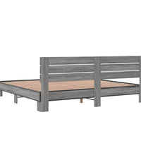 Bettgestell Grau Sonoma 180x200 cm Holzwerkstoff und Metall
