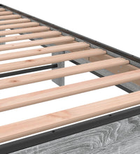 Bettgestell Grau Sonoma 180x200 cm Holzwerkstoff und Metall