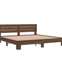 Bettgestell Braun Eichen-Optik 180x200 cm Holzwerkstoff Metall