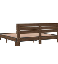 Bettgestell Braun Eichen-Optik 180x200 cm Holzwerkstoff Metall